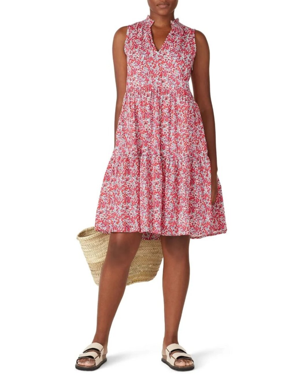 NWT J.Crew Cotton Poplin Tiered Popover in Liberty® Ciara Wiltshire Dress L